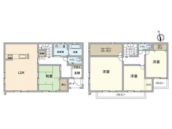 北長瀬本町戸建 間取図(平面図) 北長瀬本町戸建 間取図(平面図)
