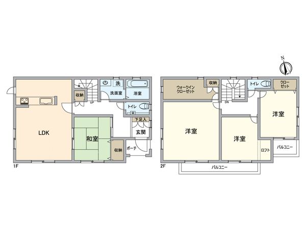 北長瀬本町戸建 間取図(平面図) 北長瀬本町戸建 間取図(平面図)
