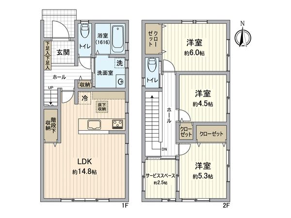 京町新築戸建 間取図(平面図) 京町新築戸建 間取図(平面図)
