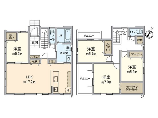 一宮2期新築戸建 間取図(平面図) 一宮2期新築戸建 間取図(平面図)