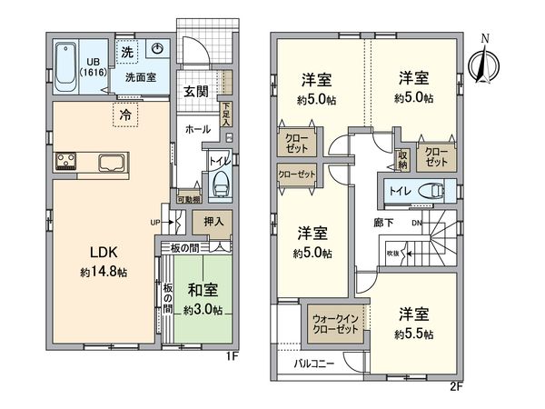 中撫川Ⅱ期新築戸建 間取図(平面図) 中撫川Ⅱ期新築戸建 間取図(平面図)