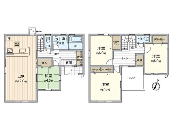 総社市真壁戸建 間取図(平面図)