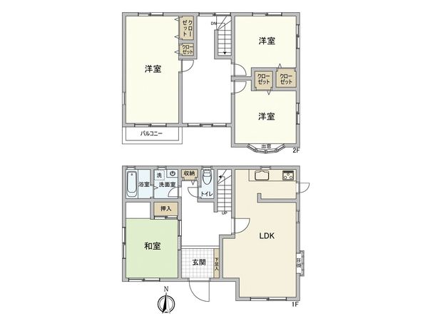 西富井戸建 間取図(平面図) 西富井戸建 間取図(平面図)