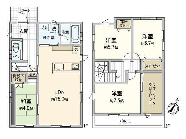西富井戸建 間取図(平面図) 西富井戸建 間取図(平面図)
