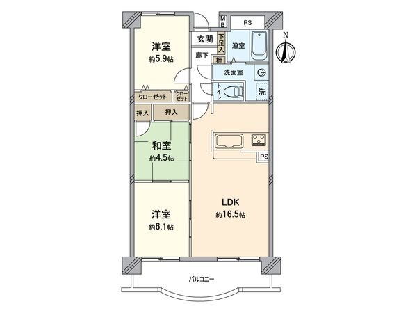 アマネセール下中野 間取図(平面図) アマネセール下中野 間取図(平面図)