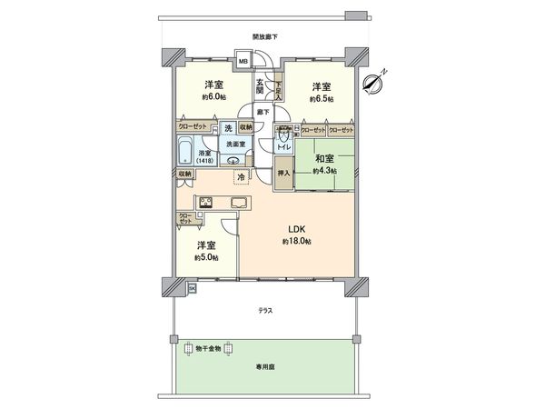 アルビオ・ガーデン新倉敷 間取図(平面図)