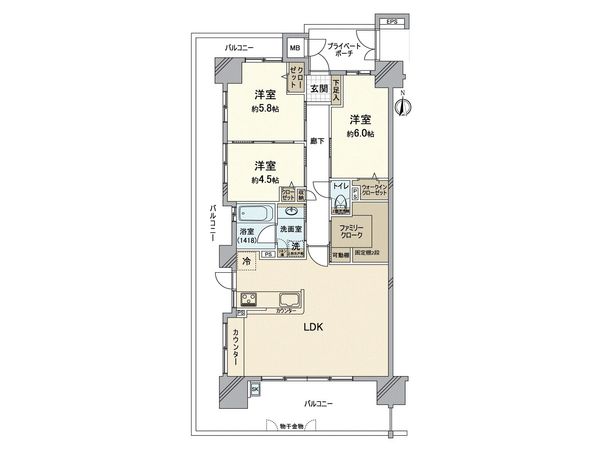 ヴェルディ岡山駅西 間取図(平面図) 間取図(平面図)