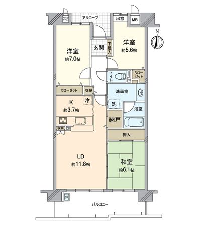 リビンコート問屋町 間取図(平面図)