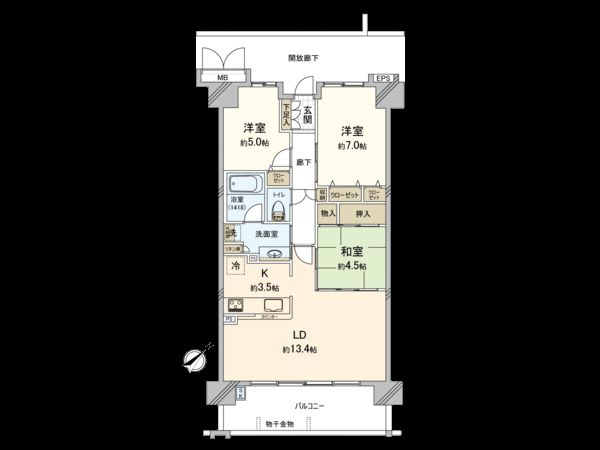 ポレスター倉敷駅西 間取図(平面図) ポレスター倉敷駅西 間取図(平面図)