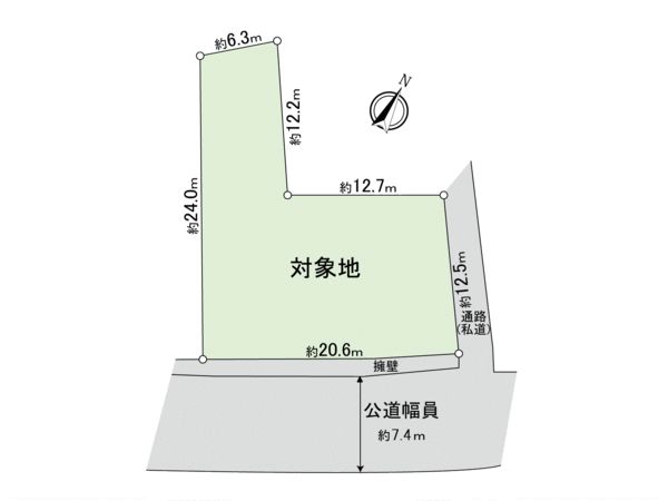 山根町 古家付土地 区画図 山根町 古家付土地 区画図