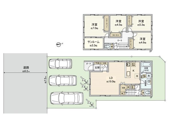 カーサ・ヴェルディ三滝本町1丁目 間取図(平面図) カーサ・ヴェルディ三滝本町1丁目 間取図(平面図)