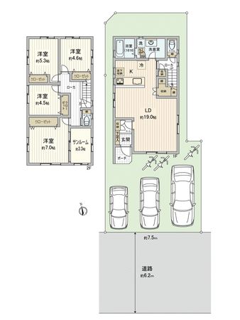 カーサ・ヴェルディ三滝本町1丁目 間取図(平面図) カーサ・ヴェルディ三滝本町1丁目 間取図(平面図)
