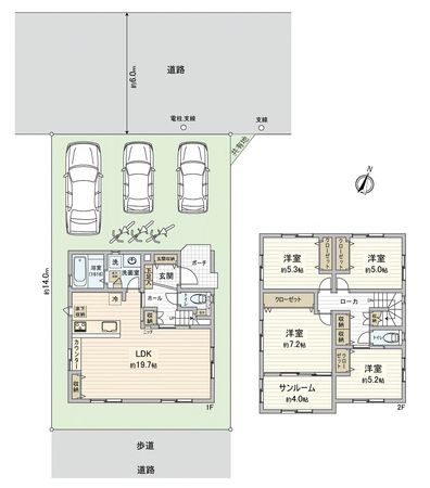 カーサ・ヴェルディ亀崎4丁目 間取図(平面図)