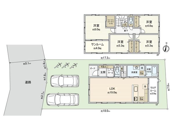 カーサ・ヴェルディ高須4丁目 間取図(平面図) カーサ・ヴェルディ高須4丁目 間取図(平面図)