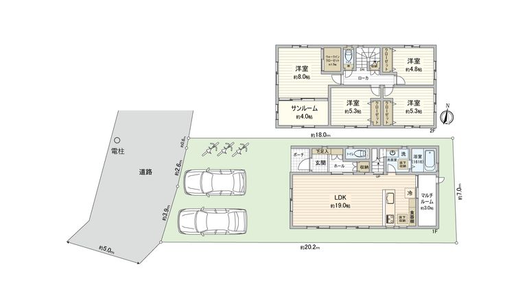 カーサ・ヴェルディ高須4丁目 間取図(平面図) 間取図(平面図)