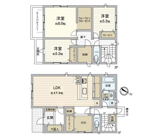 石内北二丁目 戸建 間取図(平面図) 石内北二丁目 戸建 間取図(平面図)