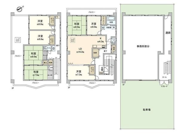 楠木町3丁目店舗付住宅 間取図(平面図) 楠木町3丁目店舗付住宅 間取図(平面図)