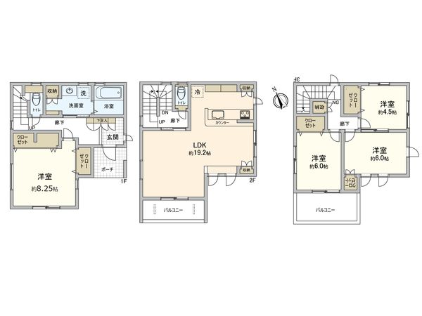 南観音四丁目 戸建 間取図(平面図) 南観音四丁目 戸建 間取図(平面図)