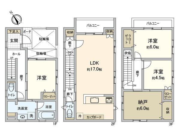庚午中1丁目 9号棟 新築戸建て 間取図(平面図) 庚午中1丁目 9号棟 新築戸建て 間取図(平面図)