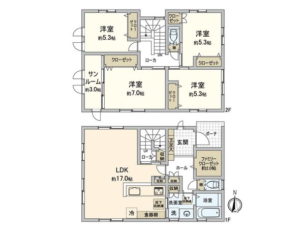カーサ・ヴェルディ毘沙門台3丁目 間取図(平面図) カーサ・ヴェルディ毘沙門台3丁目 間取図(平面図)