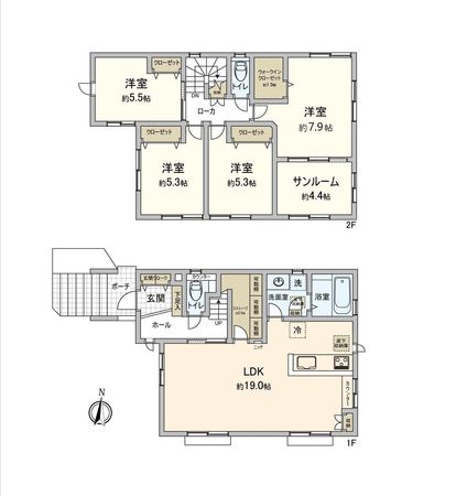 カーサ・ヴェルディ相田3丁目 間取図(平面図) カーサ・ヴェルディ相田3丁目 間取図(平面図)