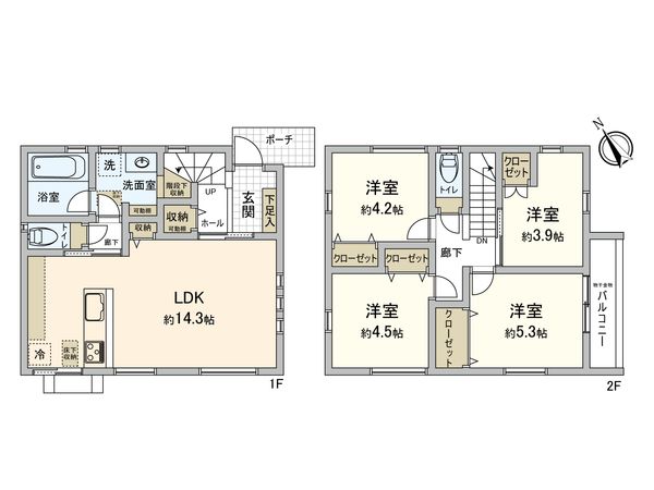 大芝2丁目 新築戸建 間取図(平面図) 大芝2丁目 新築戸建 間取図(平面図)