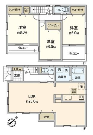古江西町 新築戸建 間取図(平面図)