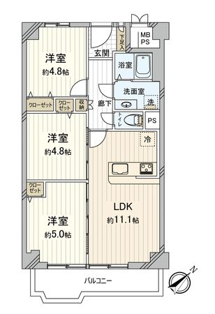 イトーピア舟入マンション 間取図(平面図) イトーピア舟入マンション 間取図(平面図)