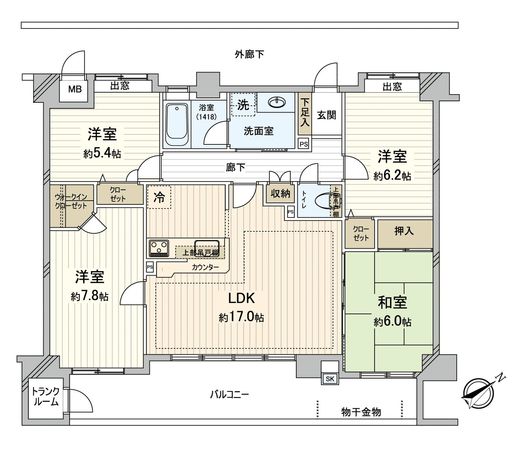 クレアセトル南観音 間取図(平面図) クレアセトル南観音 間取図(平面図)