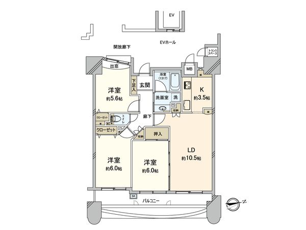 ランドマークシティ相生橋 間取図(平面図) ランドマークシティ相生橋 間取図(平面図)