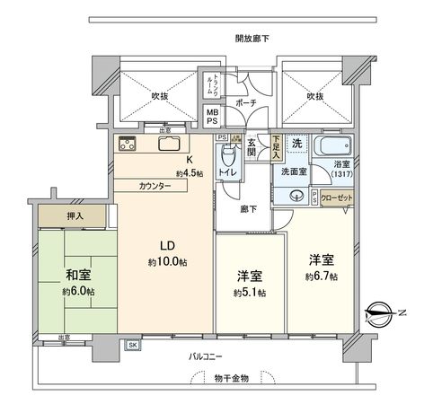 サンシティ中須 間取図(平面図) サンシティ中須 間取図(平面図)