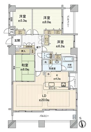 ライオンズマンション舟入本町 間取図(平面図) ライオンズマンション舟入本町 間取図(平面図)
