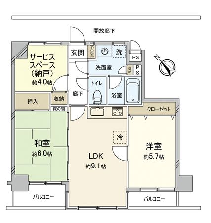 ネオライフ舟入本町 間取図(平面図) 間取図(平面図)