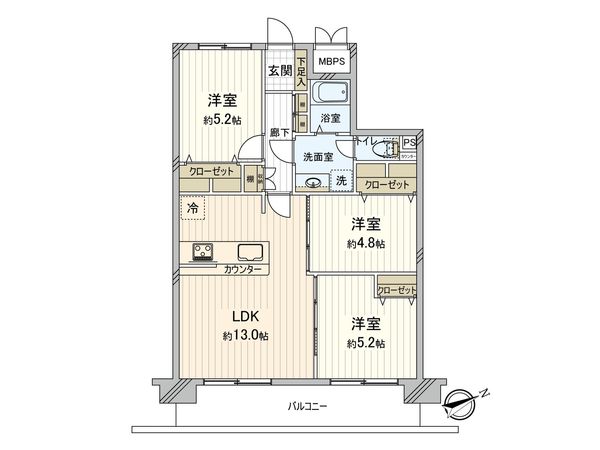 藤和シティコープ舟入 間取図(平面図)