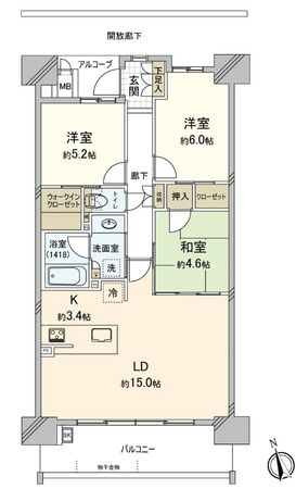 ソシオ広駅前セカンドコート 間取図(平面図)