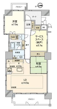 ウイング駅前大通り中央 間取図(平面図)