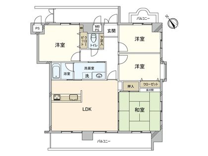 ライオンズマンション平和大通り第2 間取図(平面図)