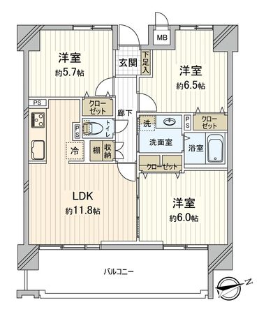 舟入中町パークホームズ 間取図(平面図) 間取図(平面図)