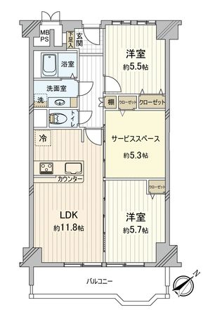 イトーピア舟入マンション 間取図(平面図)