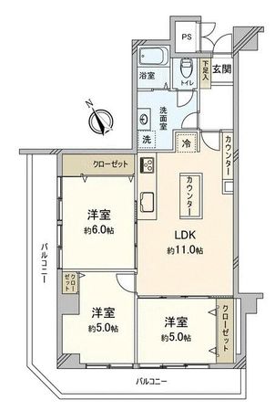 ダイアパレス己斐 間取図(平面図) ダイアパレス己斐 間取図(平面図)