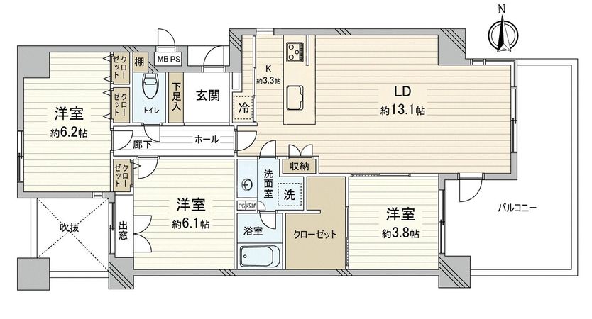 ダイアパレスモナークヒルズ新庄 間取図(平面図) ダイアパレスモナークヒルズ新庄 間取図(平面図)