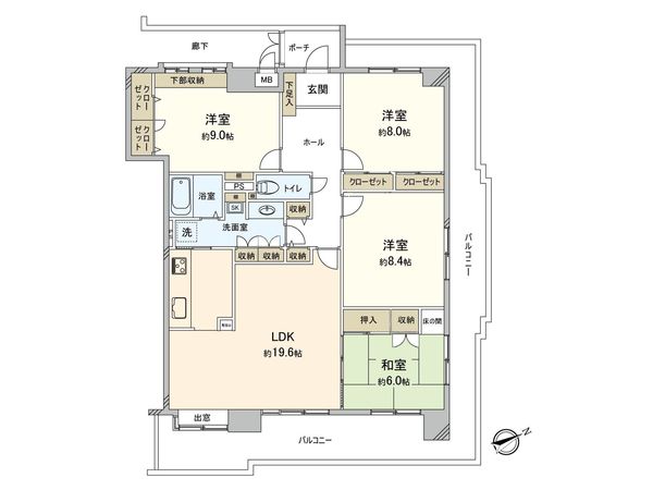 藤和舟入ハイタウン 間取図(平面図) 藤和舟入ハイタウン 間取図(平面図)