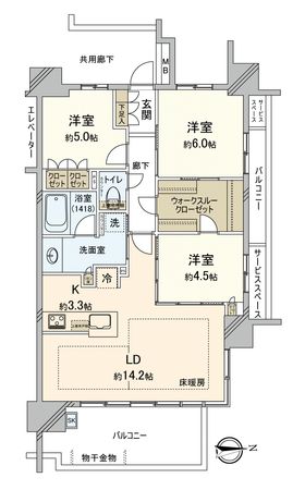 プラウド広島舟入幸町 間取図(平面図) プラウド広島舟入幸町 間取図(平面図)