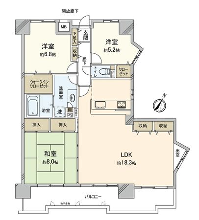 ファミール江波公園リバーサイド弐番館 間取図(平面図)