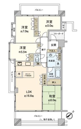 己斐本町パーク・ホームズ 間取図(平面図) 己斐本町パーク・ホームズ 間取図(平面図)