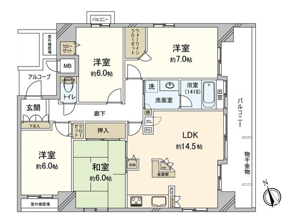 ロイヤルアーク比治山橋 間取図(平面図) ロイヤルアーク比治山橋 間取図(平面図)