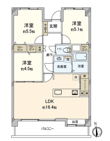 コムズ天満 間取図(平面図) コムズ天満 間取図(平面図)