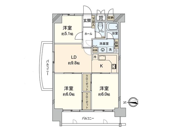 サニーハイム舟入 間取図(平面図) サニーハイム舟入 間取図(平面図)
