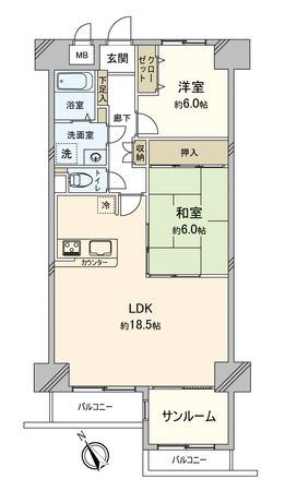 エバーグリーン江波山 間取図(平面図) 間取図(平面図)