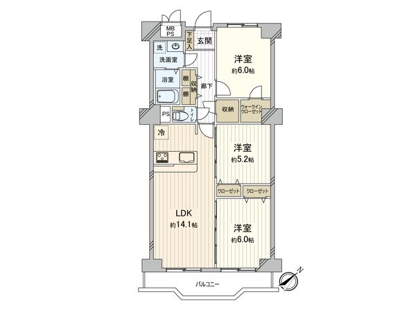 ライオンズマンション己斐本町 間取図(平面図) 間取図(平面図)